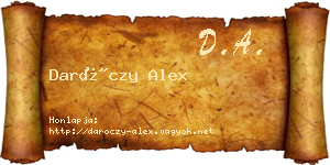 Daróczy Alex névjegykártya