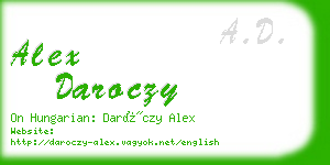 alex daroczy business card